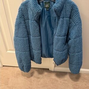 Wild Fable Textured Blue Puffer Jacket